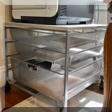 F62. Elfa 3-drawer rolling wire storage 20”h x 22”x 21”d - $64